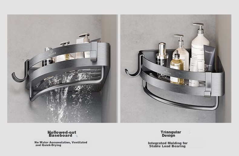 Submarine Space Aluminum Towel Rack Bathroom Storage Shelf Foldable Bath Towel Rack QST01L0102260G 22