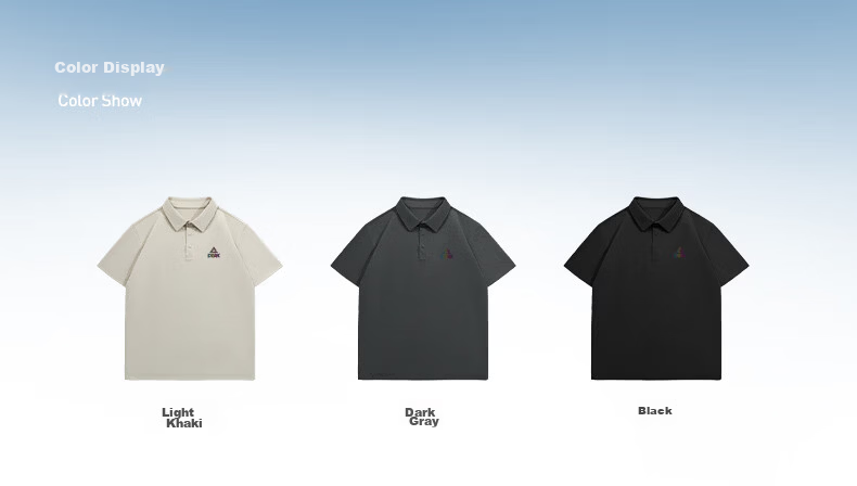 PEAK Outdoor Men's Summer 7A Antibacterial Sports Sun Protection Ice Silk Cooling Polo Shirt Disan Zero-Feel Short Sleeve T-Shirt C 14