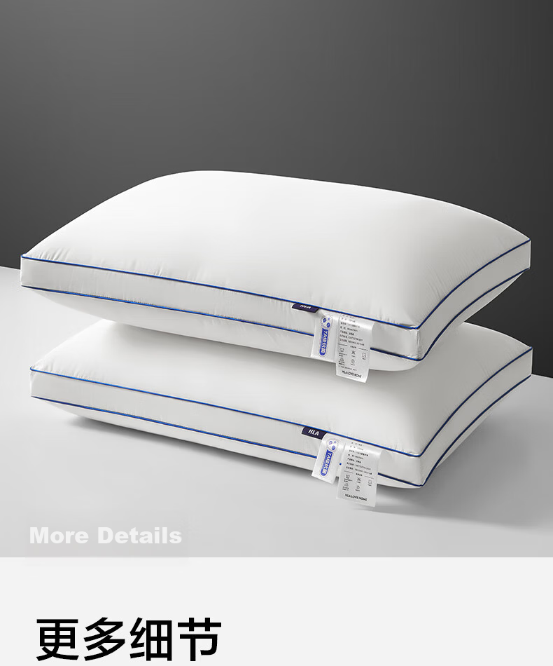 HLA Fiber Pillow Core Home Set of 2 Hotel Neck Support Pillows Adult Sleeping Special 3D Low Pillow 48*74cm 10