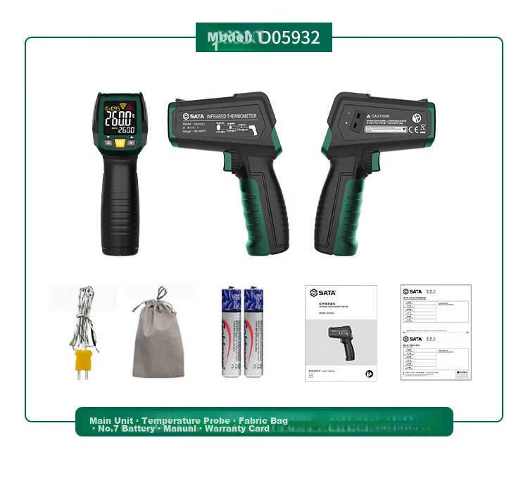 SATA Infrared Thermometer High-Precision Temperature Gun Oil Temperature Gun D05932 Standard + Charging Kit 21