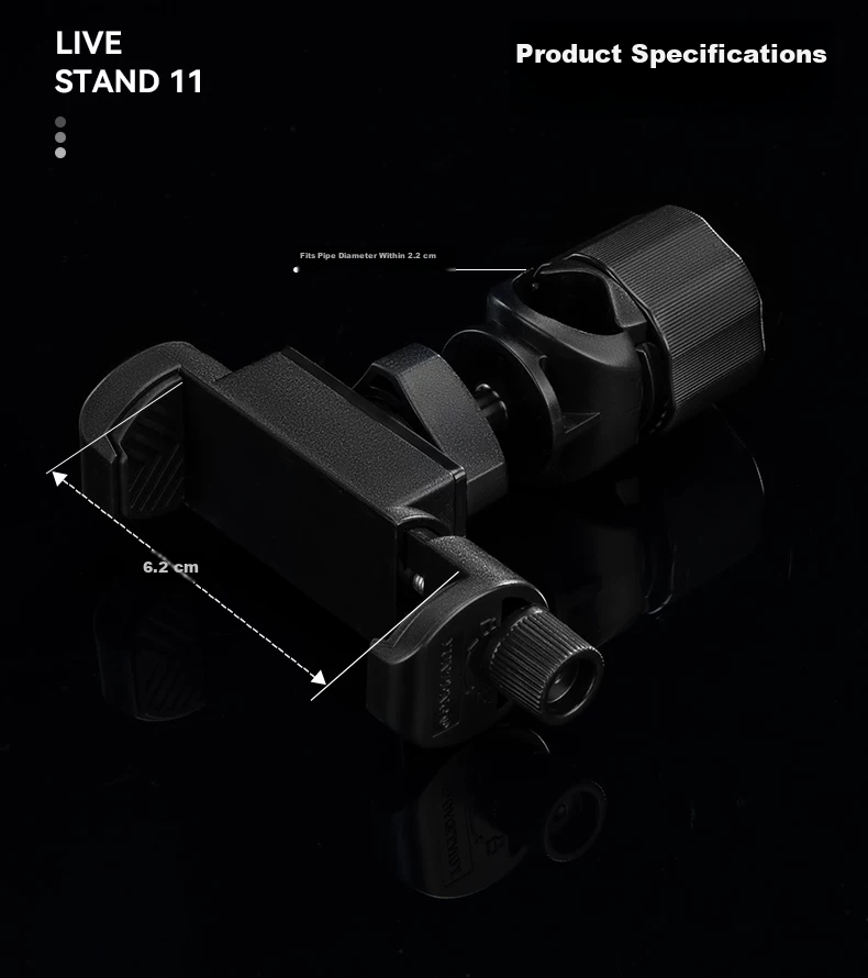 YUNTENG Live Streaming Clamp Tube Phone Holder Expansion Accessories Power Bank Mobile Power Fixed Bracket Multi-Position Tray Extension Accessories Outdoor Photography Dual-Device Additional Clamp 12