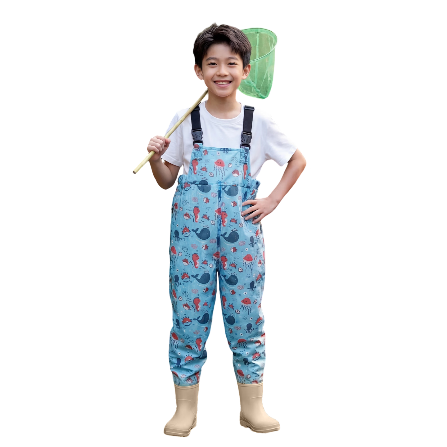 361° Kids Waterproof Wading Pants One-Piece Water Shoes New Stream Trekking Outdoor Fishing Water Play Pants