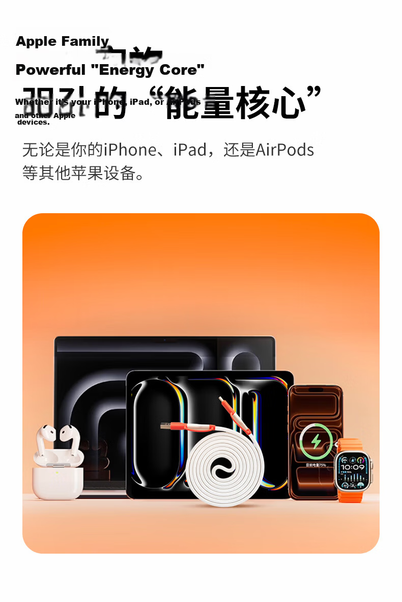 Snowkids Kevlar 100W Fast Charging Thickened Durable 4-in-1 Apple A+C to C+L Data Cable Full-Function Charging Cable 1m 6
