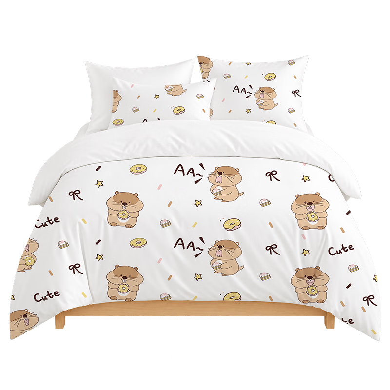 Luolai Home Travel Disposable 4-Piece Bedding Set Thickened Sheet Duvet Cover Pillowcase Double Size