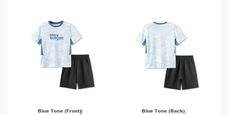 Balabala Boys Short Sleeve Set Children's Mid-to-Large Kids Two-Piece 2026 Spring Summer Quick-Dry Cooling Colorblock 17