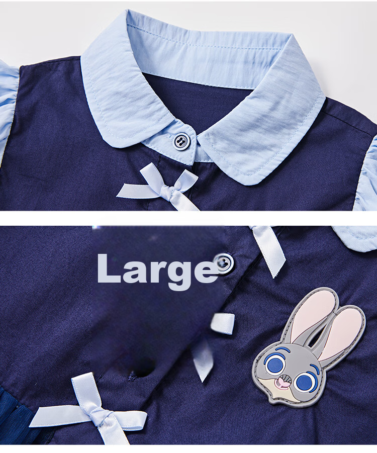 Disney Girls Bunny Police Officer Dress Children's Summer 2026 New Stylish Little Girls Two-Piece Princess Dress 13