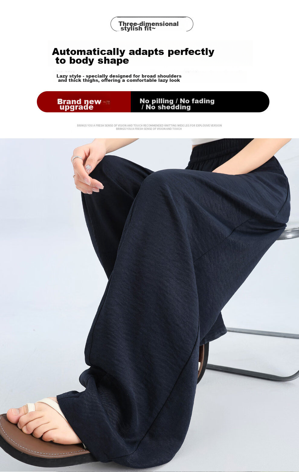 Modal Curved Blade Wide-Leg Pants for Women Summer 2026 New High-Waist Slimming Ice Silk American Texture Banana Casual Pants 7