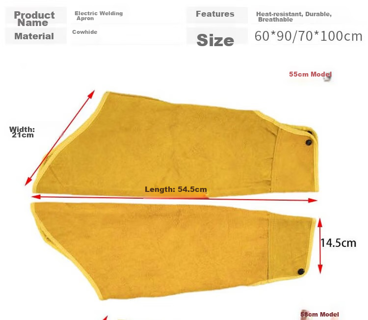 Bingyu Fireproof and Splash-Proof Welder Body Protection [Jingcang] Welder Cowhide Foot Protection 33cm Labor Protection BYly-112 6