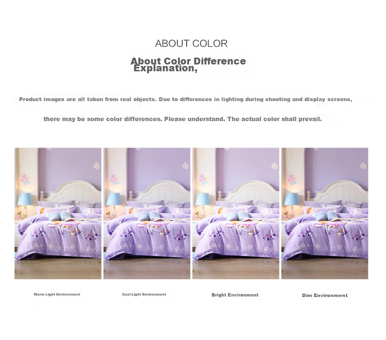 Fuannaertong All-Cotton Bedding Set of Four Pieces, 60-Count Long-Staple Cotton, Class A Sateen, Double Extra-Large Bed Sheet, Duvet Cover, Quilt Cover, for 1.8-Meter Bed, 230*229cm 11
