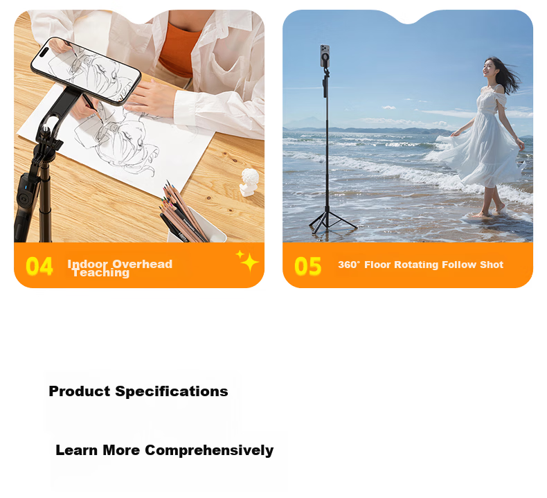 Zhiguozhe 2026 New Edition Diudiu Selfie Stick Magsafe Magnetic Phone Holder Floor Tripod Live Streaming 360° Rotation Anti-Shake Auto Tracking Travel Compact 35