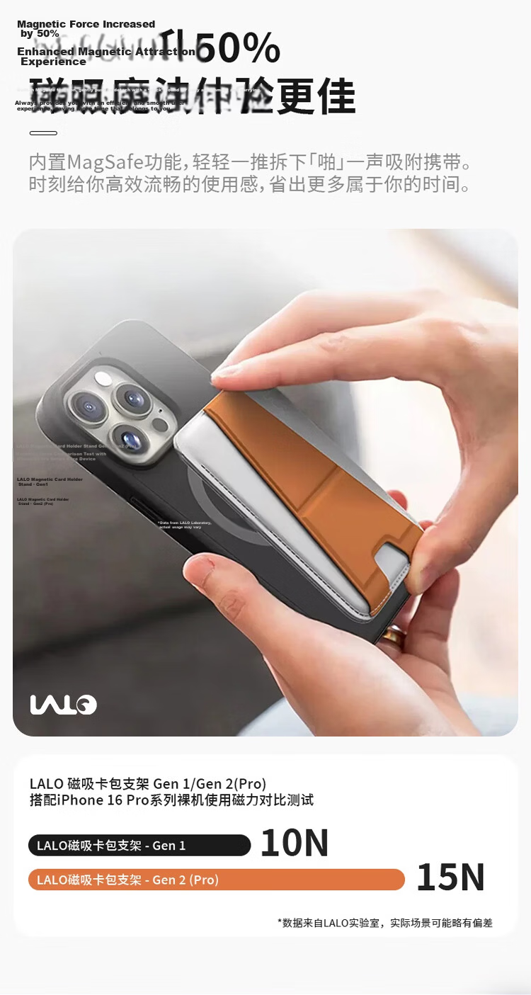 LALO Pro Strong Magnetic Cardless Quick Swipe Card Holder Phone Stand Invisible Desktop Bus High-Speed Rail Card Storage Danxia Orange Pro Strong Magnetic Edition [Swipe Card + Storage] 5