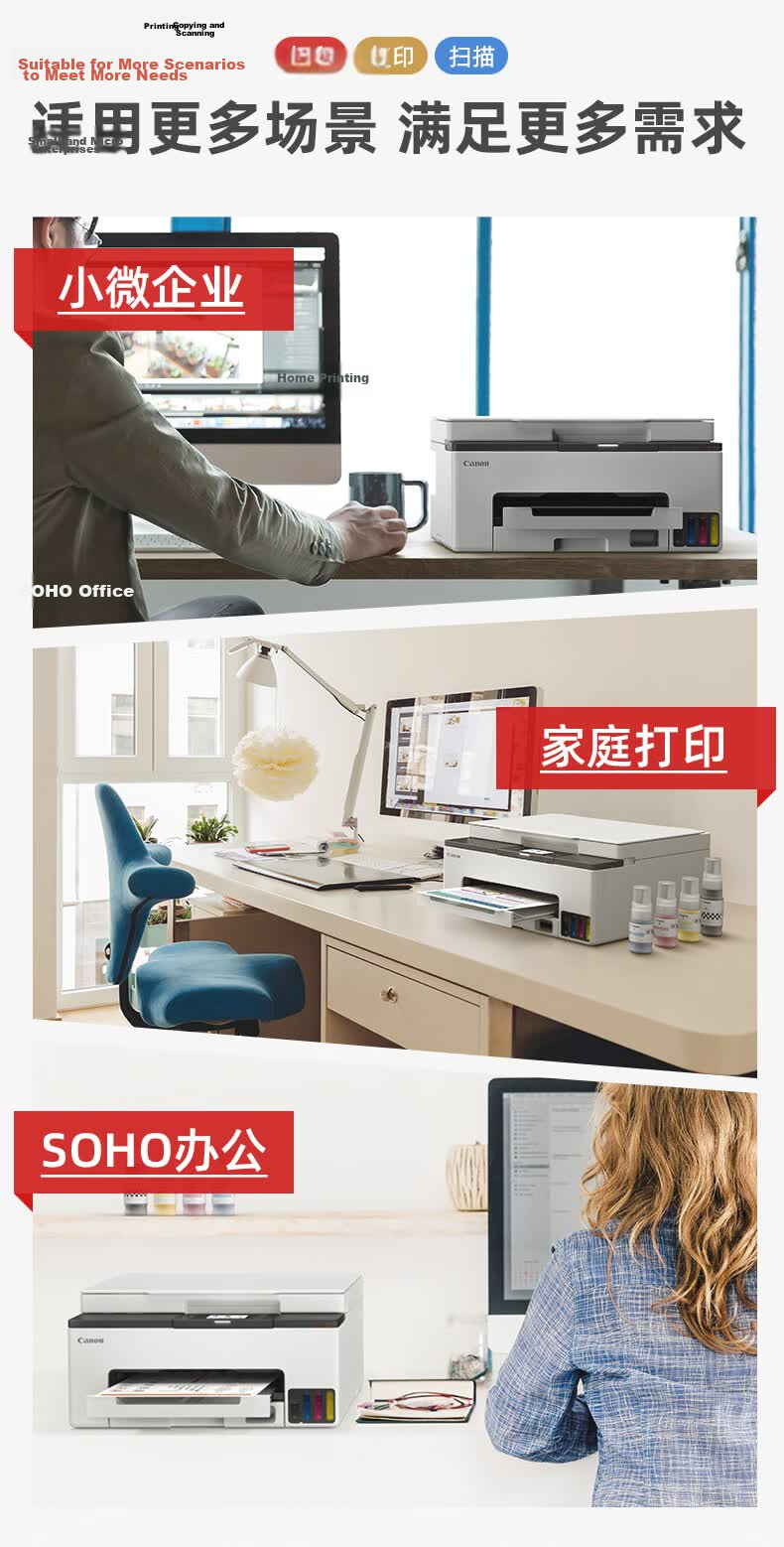 Canon GX2080 A4 Commercial Color Inkjet Duplex Fax All-in-One Printer Home Office 1-Year Limited On-Site Warranty 3