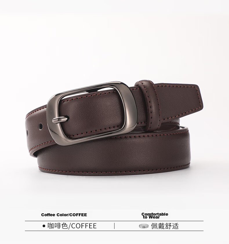 HOCR Women's Leather Belt Denim Jeans Belt Korean Style New Simple Pin Buckle Trendy Waist Belt Birthday Gift for Girlfriend 14