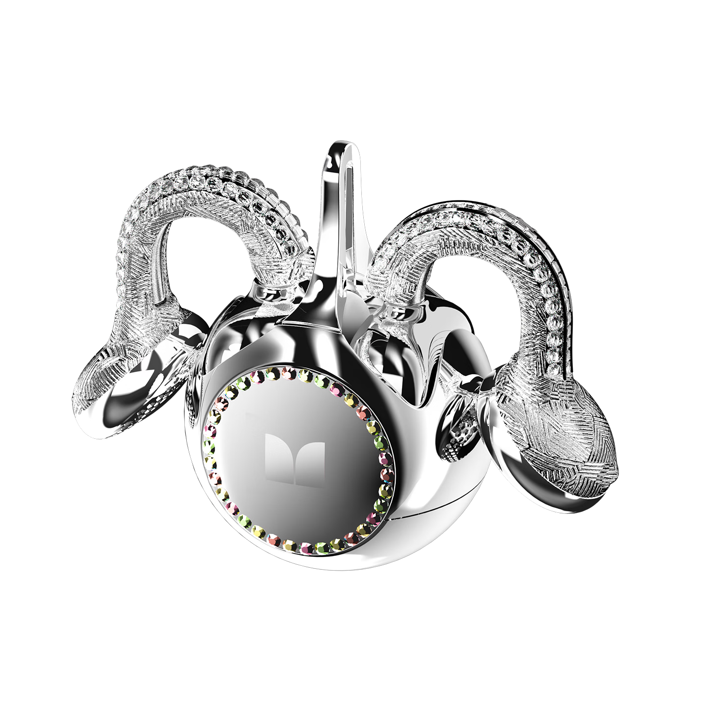 Monster Opus 1 Jewelry Earphones Flat Ear Design Zinc Alloy Diamond Plated Self-Developed Planar Speaker ENC HD Call Silver