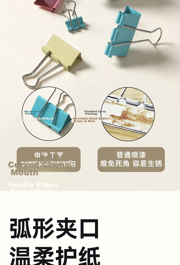 JD Jingzao No.1 Colored Long Tail Clips Swallowtail Clips 50mm (12 pcs) Ticket Clips Butterfly Clips Metal Document Clips Real Value Series Office Supplies 5