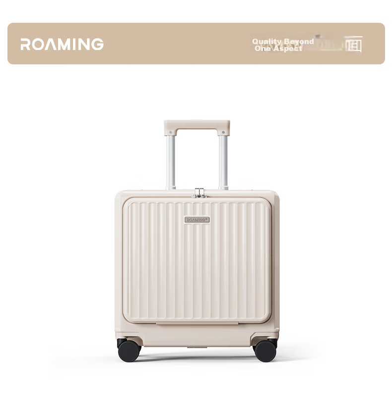 Roaming 18-inch Carry-on Luggage Large Capacity Business Travel Suitcase Front-Opening TSA Lock Cabin Luggage Gunmetal Gray 26