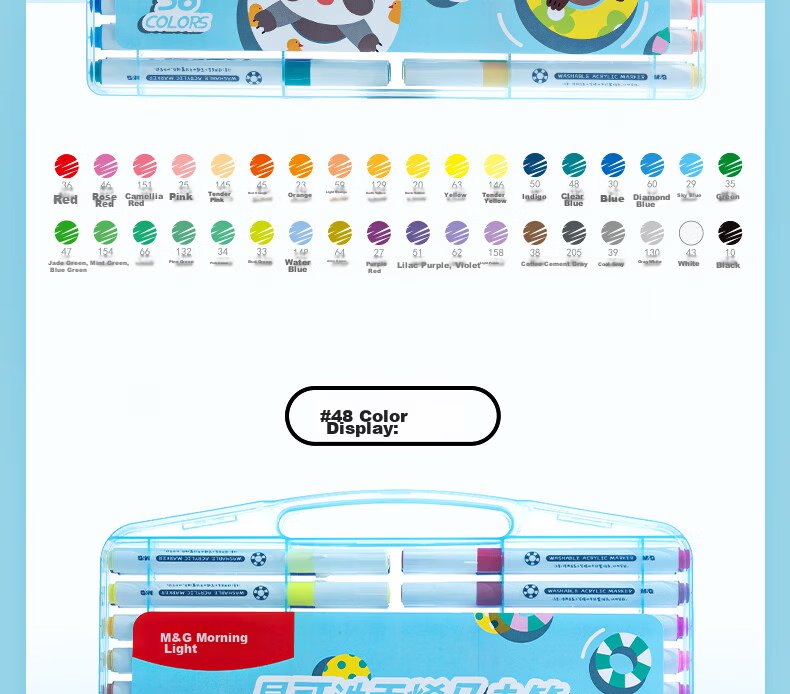 M&G 12-Color Washable Acrylic Markers for Kids Students Watercolor Pens Drawing Graffiti Birthday Graduation Gift APMT80L7 33