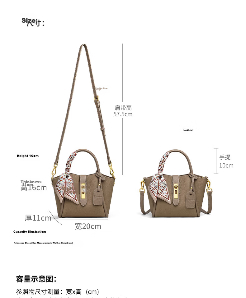 C.BANNER First Layer Cowhide Women's Handbag Tote Shoulder Bag Luxury Crossbody Birthday Qixi Valentine's Day Gift for Girlfriend 9