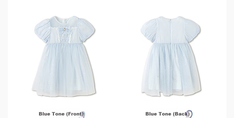 Balabala Girls' Dress Children's Dress Big Kids 2026 Summer Baby Mesh Dress Puff Sleeve Party Princess Dress 13
