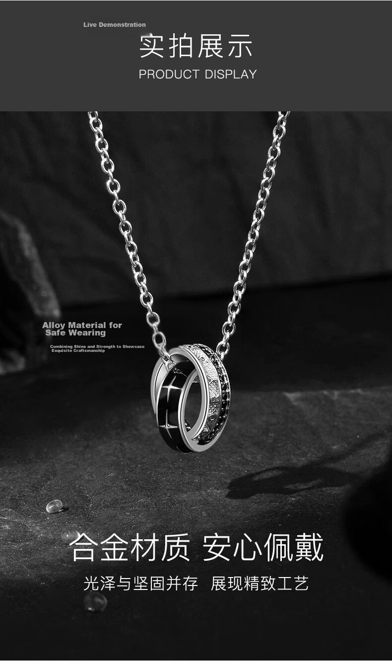 Yinqianhui Men's Necklace Pendant Clavicle Chain Luxury Light 2026 New Qixi Valentine's Day Gift for Boyfriend 9