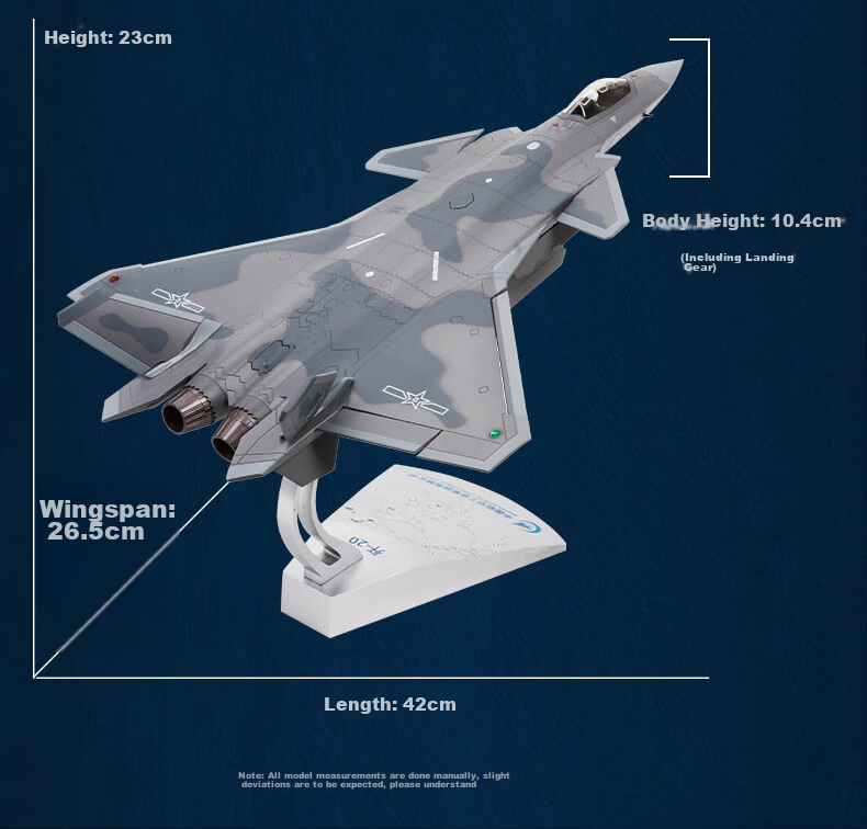 Terebo Aviation Cultural Creative Authentic 1:100 J-20 Fighter Jet Alloy Simulation Aircraft Model Airshow Veteran Commemorative 3