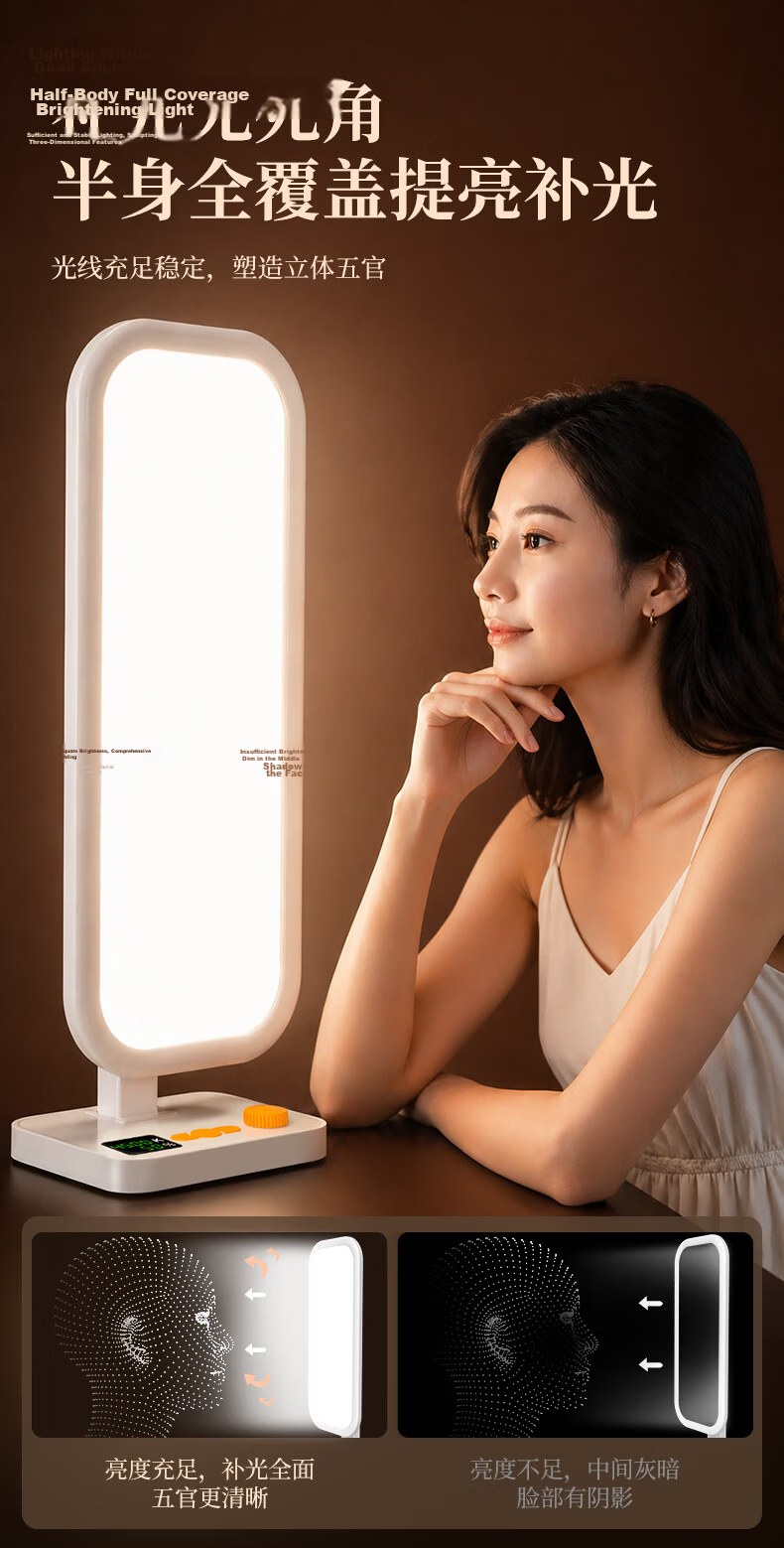 CRENOV Live Fill Light Professional Studio Panoramic Moonlight Beauty Neck Full Spectrum Soft Light Mobile Desktop Photo Face Light 9