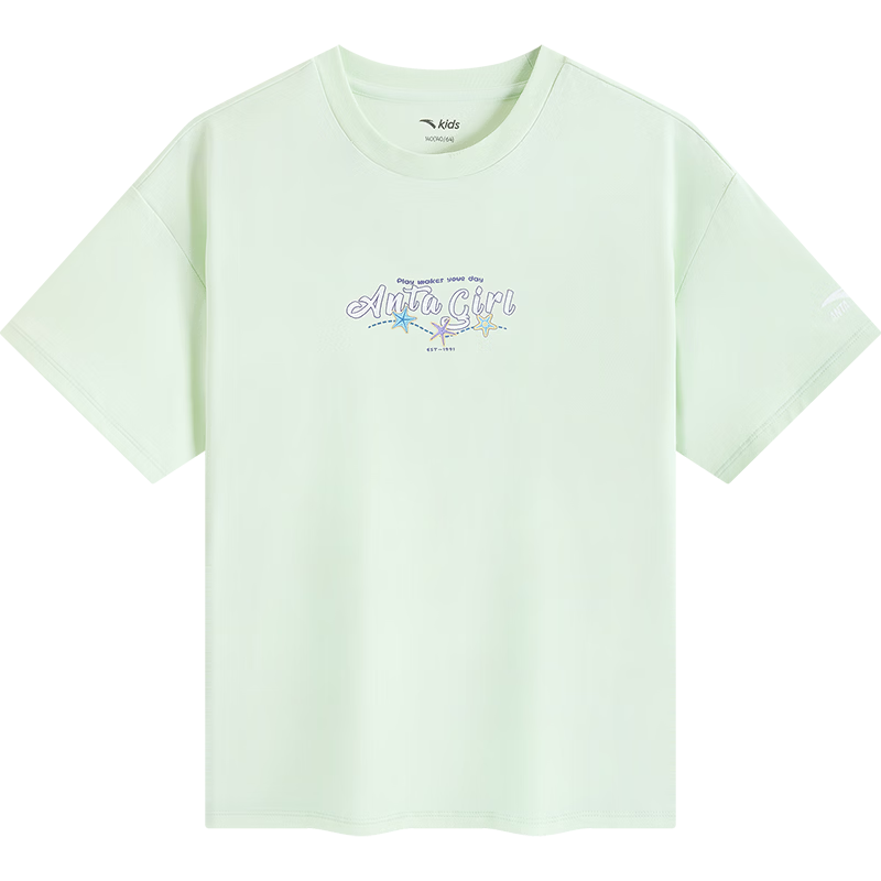 Anta Kids Girls Short Sleeve 2026 Summer Comfortable Skin-friendly Outdoor Quick-dry T-shirt TA62626103