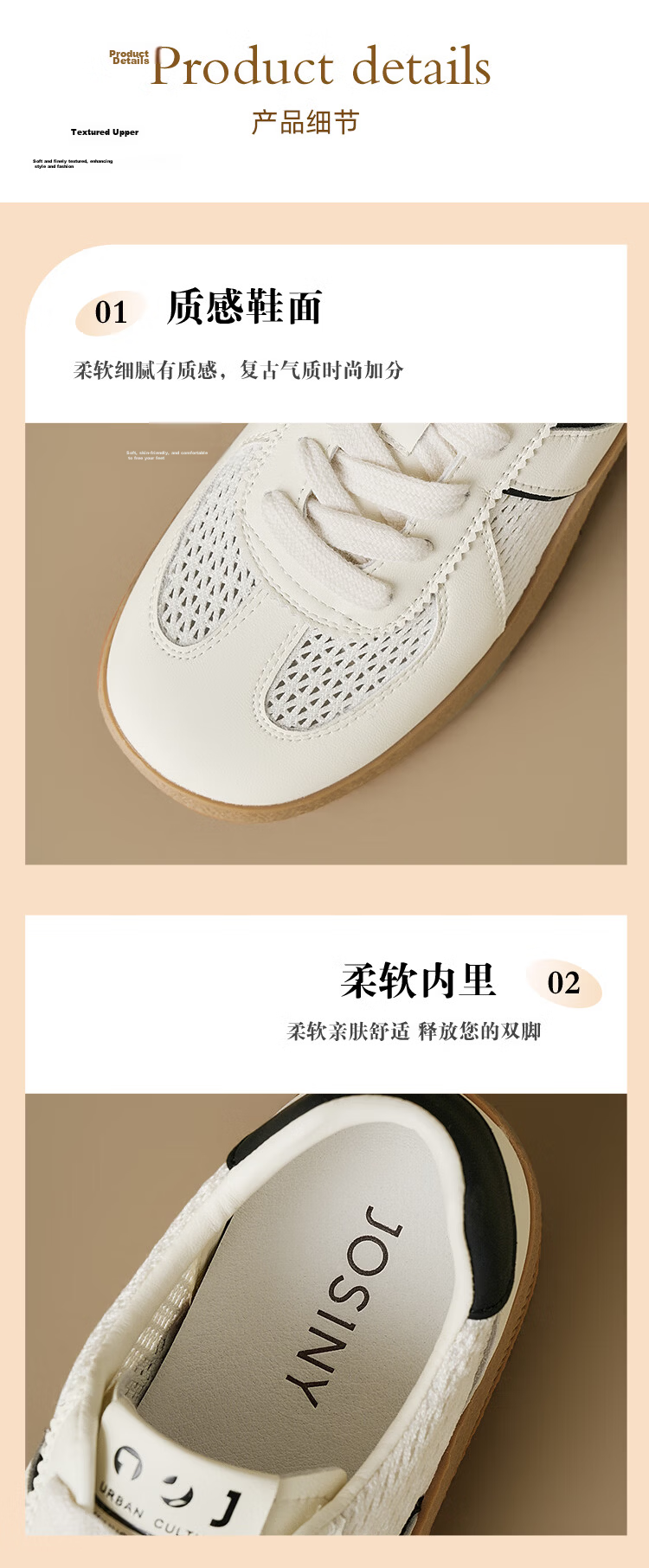 Zhuoshini Women's Mesh Training Shoes Breathable Lightweight 2026 Spring Summer New Casual Sneakers Sports Shoes White Off-White Size 40 5