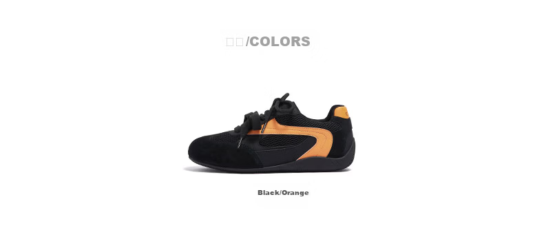 CAMEL Feichi Women's Retro Suede Lightweight Racing Shoes L26S202002 Black/White Size 37 38