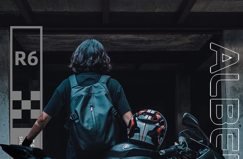 ALBERS Motorcycle Riding Backpack Helmet Bag Full-Face Helmet Backpack Water-Resistant, Black - Standard Versio 1