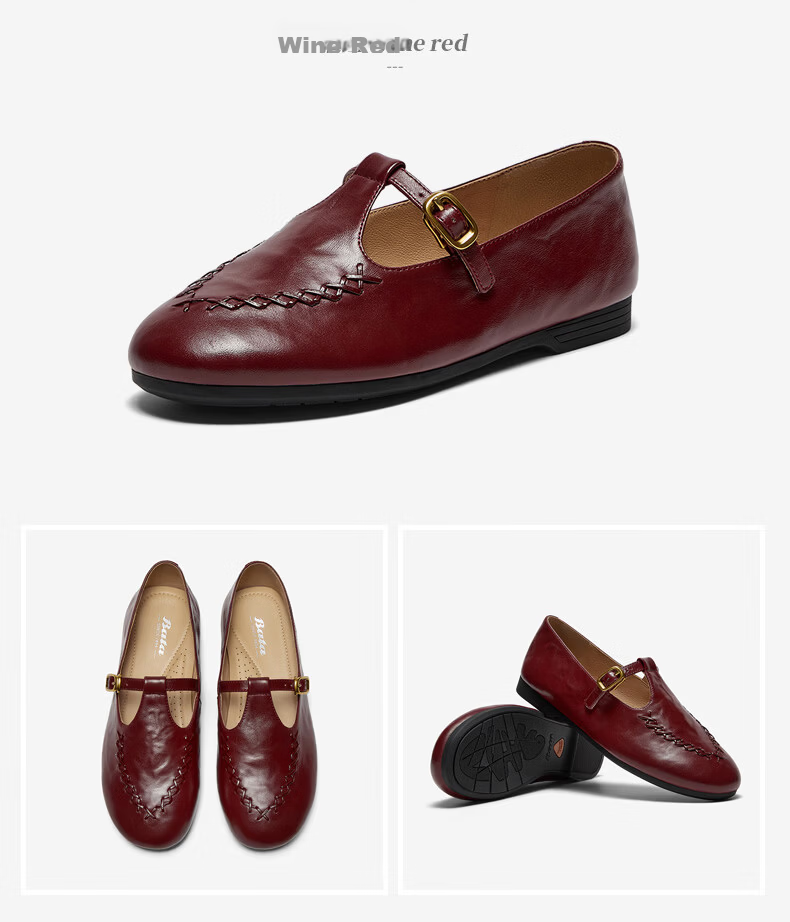 Bata Tassel Mary Jane Loafers Women 2025 Autumn British Lambskin Slip-On AVL11CA5 Off-White Size 37 14