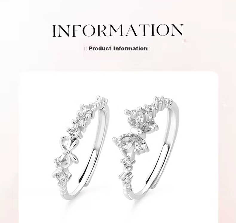 Chow Tai Fook [1000+ Stores] Sweetheart Princess Couple Rings Women's Best Friend Matching Rings Qixi Valentine's Day Gift for Girlfriend 8