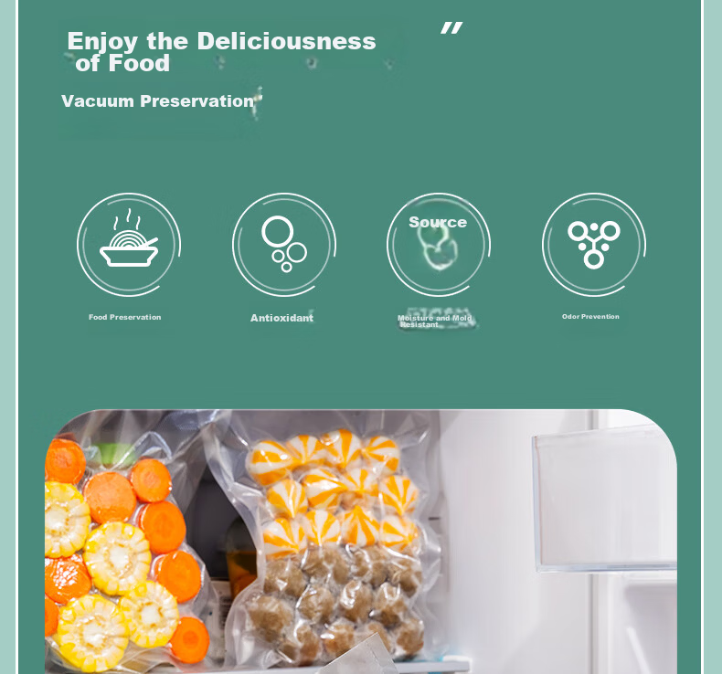 Deli Vacuum Sealer Machine Household Commercial Food Vacuum Packaging Bags Food-Grade Safety Material 15cm*20cm/50pcs 6