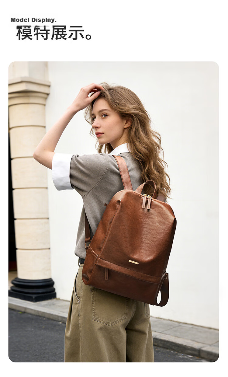 GOLF Women's Fashion Backpack 14-inch Laptop Bag Large Capacity Casual Travel Student School Bag 19