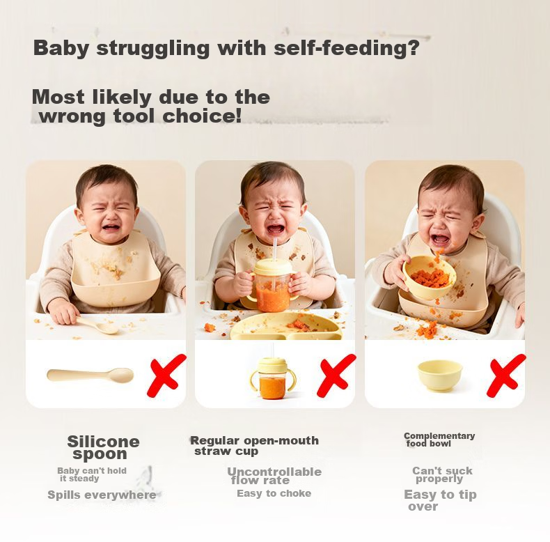 COODORA Baby Food Pouch Silicone Squeeze Bottle Baby Rice Cereal Dispenser Straw Breast Milk Storage Bag 3