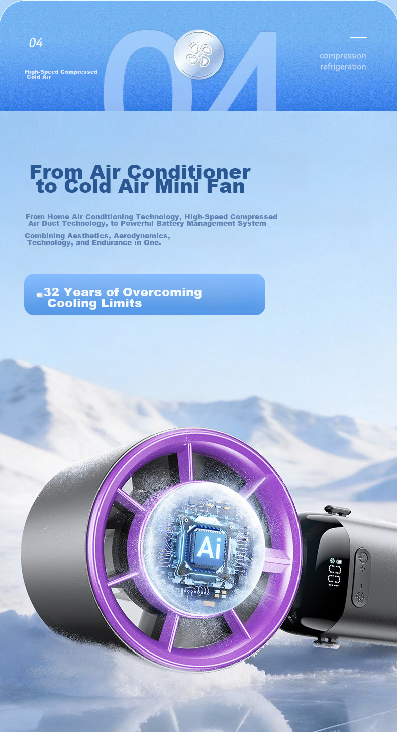 AUX Handheld Mini Fan Semiconductor Cooling Portable Foldable Desktop USB Fan Silent Long Battery Life Outdoor Cooling Device 12