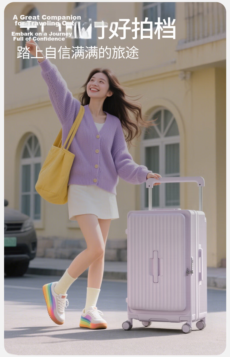 LUSIDI Large Capacity Luggage Women Wide Trolley Travel Suitcase Expandable Password Lock Men Black 30 Inch 4