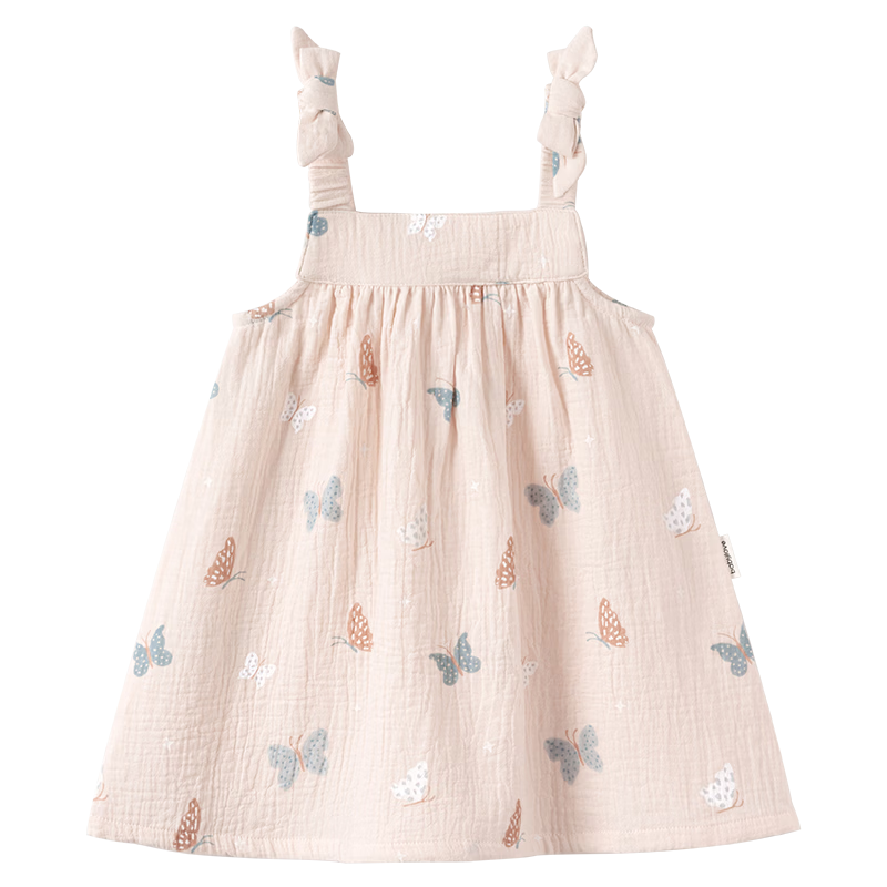 Babylove Clearance Girls' Summer Breathable Cotton Gauze Strap Dress Infant Toddler Stylish Princess Dress