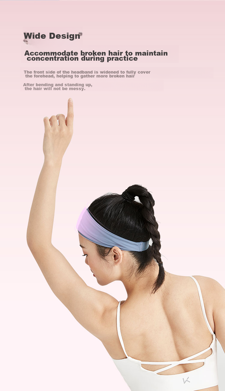 Keep Wide Headband for Yoga, Dance, Exercise, Fitness, Sweat-Absorbing And Breathable Hair Tie, Smog Blue 6