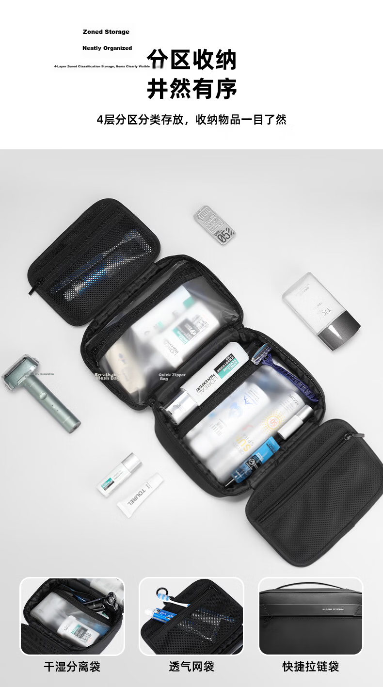 Marco Leiden Travel Bag Wet and Dry Separation Toiletry Bag Business Travel Gym Storage Organizer Foldable Waterproof Makeup Bag 4