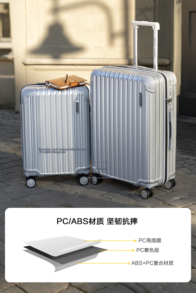 Mei Travel Luggage 24-Inch Large Capacity Suitcase Trolley Anti-Collision Unisex Password Lock Spinner NL7 Premium Gray 6