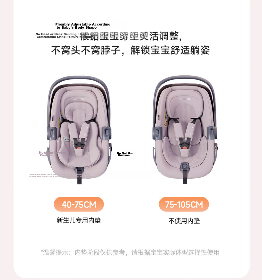 Welldon Little Crown 3 New National Standard Infant Car Seat Carrier 0-15 Months Newborn Baby Special Seat 13