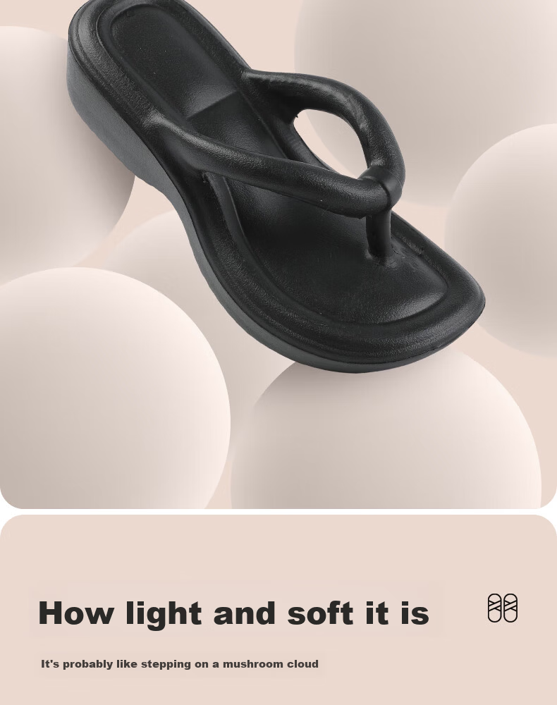 FOOTOPPO Women's Thick Sole Flip Flops Beach Sandals Summer Outdoor Wear Adult 4