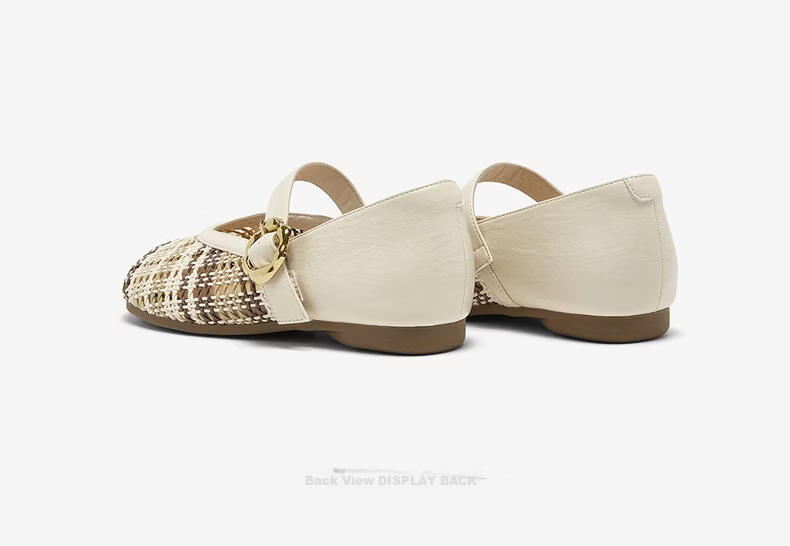 BASTO Woven Mary Jane Ballet Flats Women Low Heel Shallow Single Shoes F1059BQ6 19