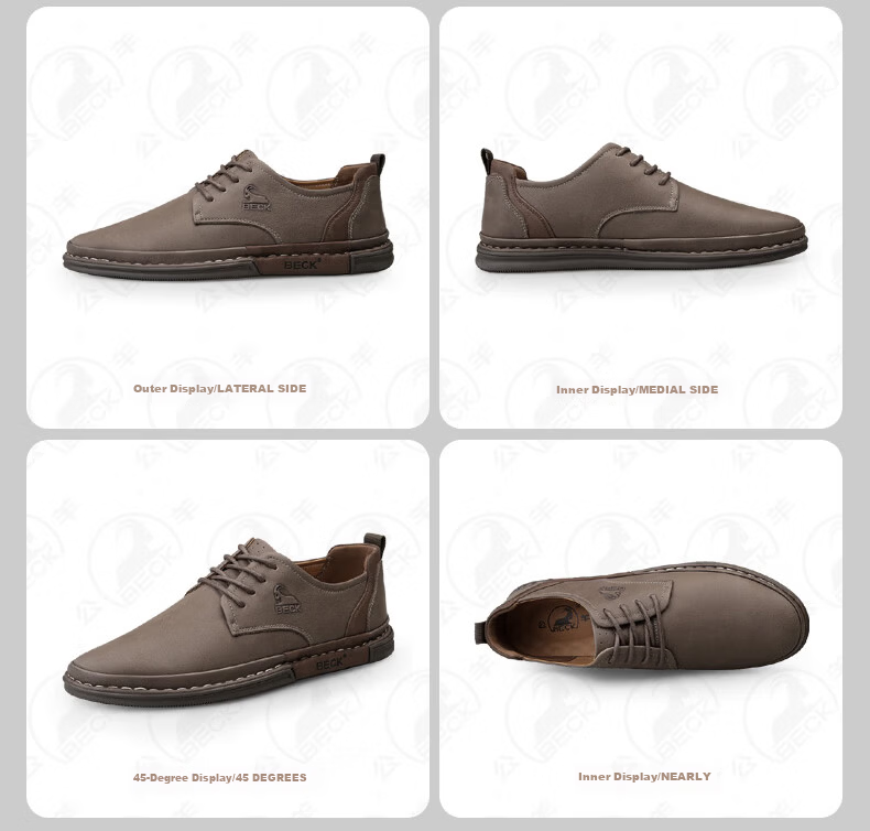 Men's Sheepskin Leather Shoes 2026 New Trendy Casual Genuine Leather British Business Formal Sneakers Stylish Men's Shoes 15