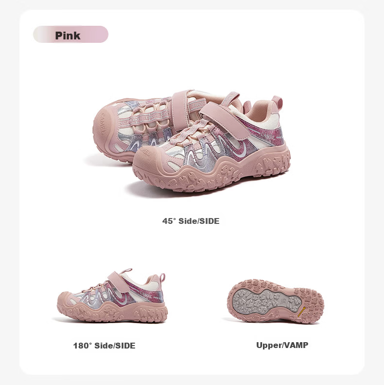 CAMEL Aurora Cute Ugly Kids Casual Velcro Children's Hiking Shoes L66S202026 Off-White/Black Size 35 22