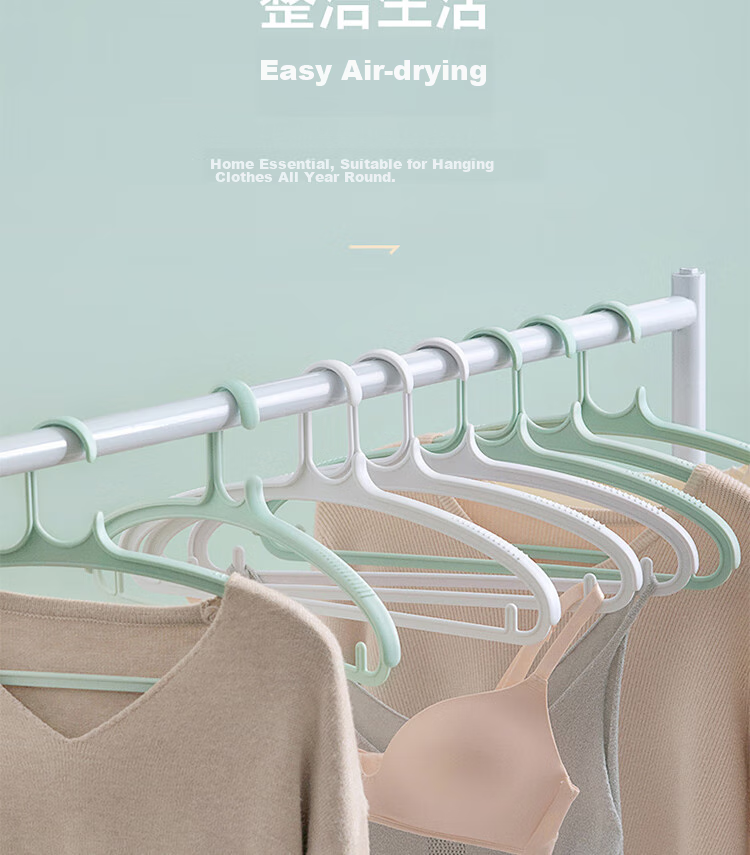 CHAHUA Hangers, Wide Shoulder Seamless Non-Slip Drying Rack, Suit Plastic Coat Hanger, Pack of 3 10