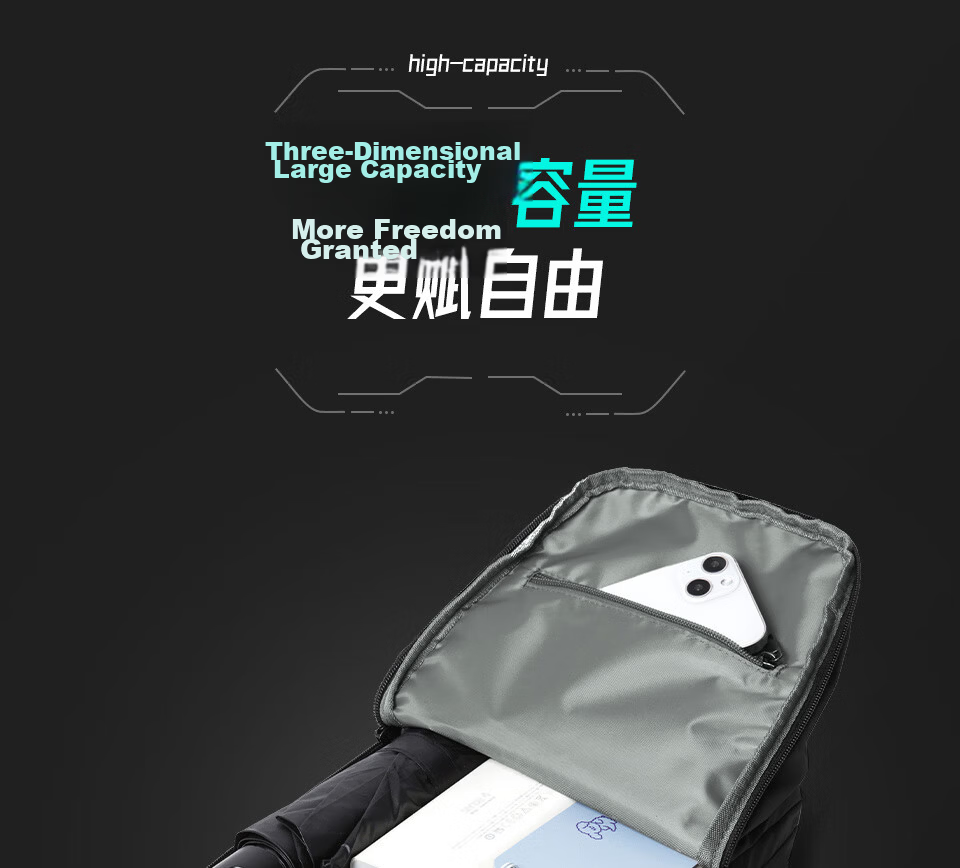 Fanzhe Men's Crossbody Bag 2026 New Fashion Single Shoulder Large Capacity Chest Bag Popular Men's Cycling Backpack Messenger Bag 9