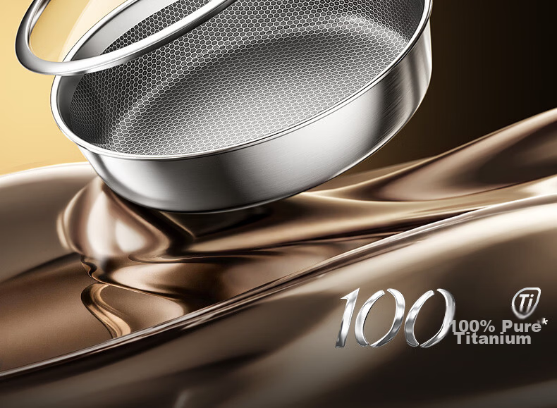 SUPOR JD Exclusive Pure Titanium Frying Pan Non-Coated Lightweight Non-Stick 100% Pure Titanium Plate 28cm Compatible with All Stoves 5