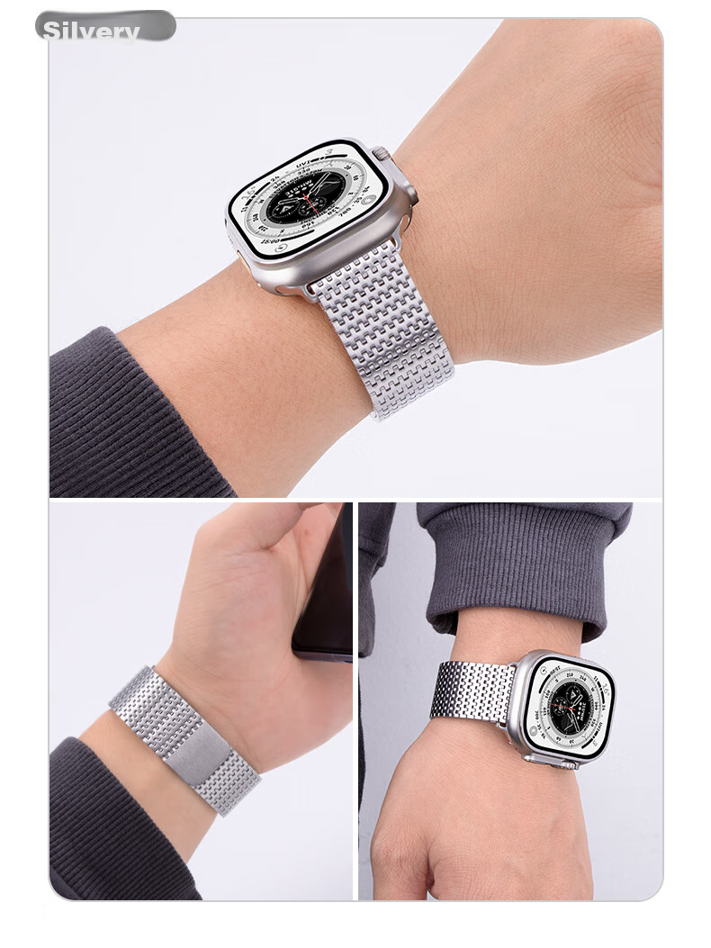 Binghong Compatible with Apple Watch Ultra 4, 3 Band Titanium Metal Apple Watch S11 S12 Strap IWatch SE3/2/S10/S9/S8/SE2/7/6 for Men And Wome 8